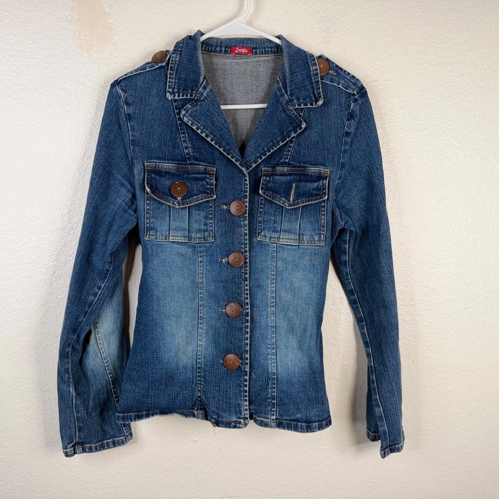 Jalate Women's Denim Jacket Blue Sz M Y2K 90's Grunge Country Festival Boho
